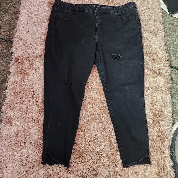 lane bryant mid rise distressed ankle jeans plus size 24 - Picture 1 of 6
